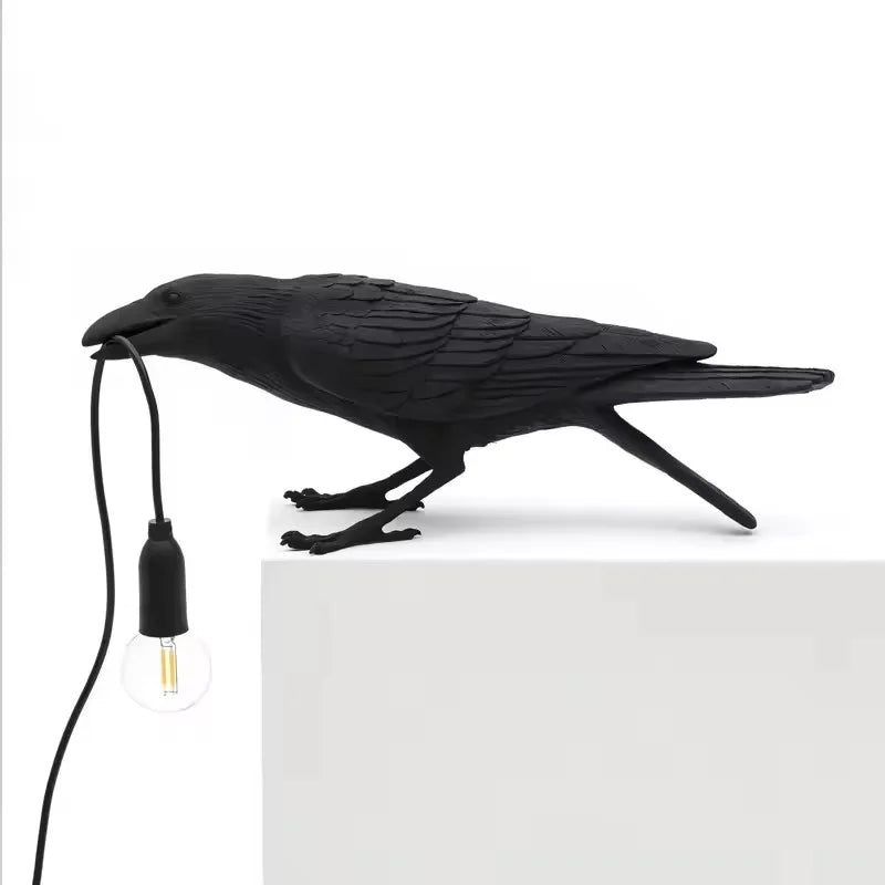 Nordic Resin Crow Wall Lamp Creative Auspicious Bird Desk Lamp Interior Decoration Lamp Bedroom Living Room Corridor Wall Lights