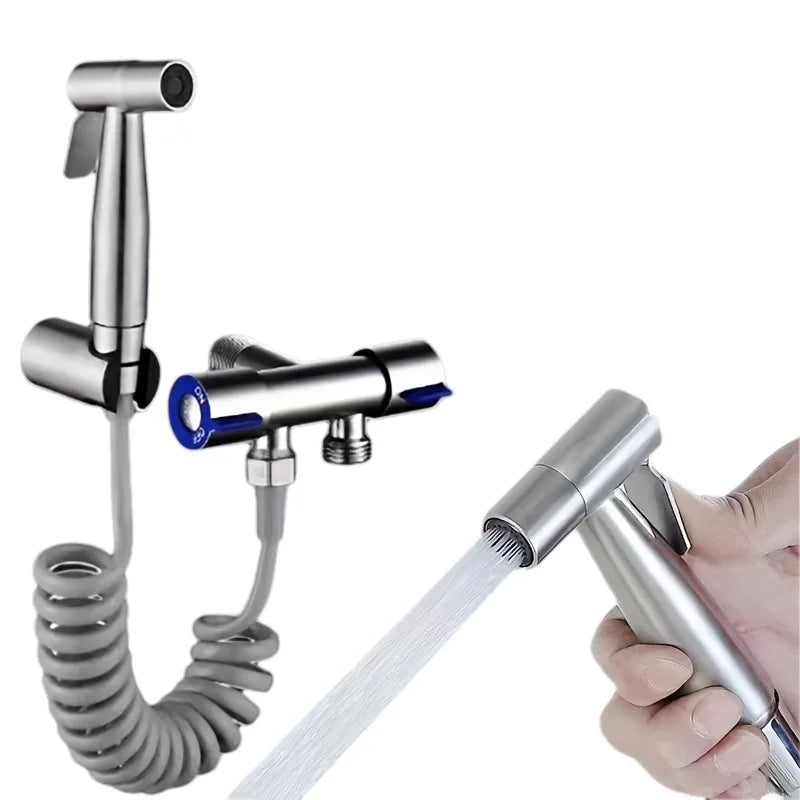 Stainless Steel Faucet Spray Gun Handheld Toilet Bidet Faucet Stainless Steel Hand Bidet Sprayers Brushed Water Sprayer