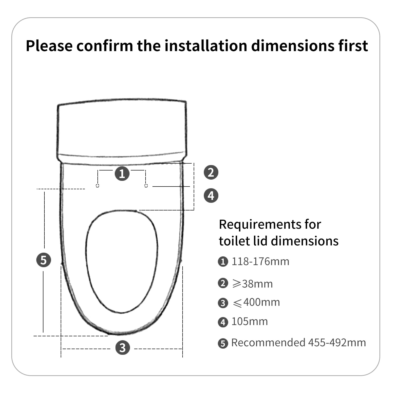 Smartmi Smartmi Smart Heated Bidet Toilet Seat with Remote Warm Air Dryer Water Wind Temperature Adjustable Toilet Seat