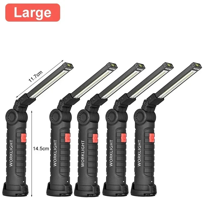 Multifunctional Folding Work Light Portable Camping Light Type-C Rechargeable Flashlight With Built-in Battery Magnetic Lamp