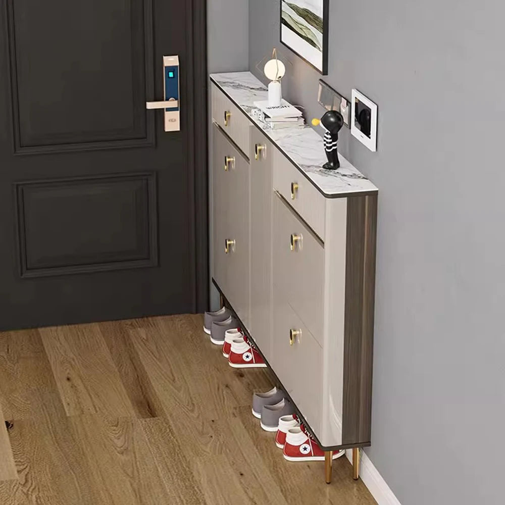 White Drawers Shelf Shoe Rack 3 Layers Narrow Save Space Shoe Cabinet Vertical Entrance Hall Meuble A Chaussures Home Furnitures