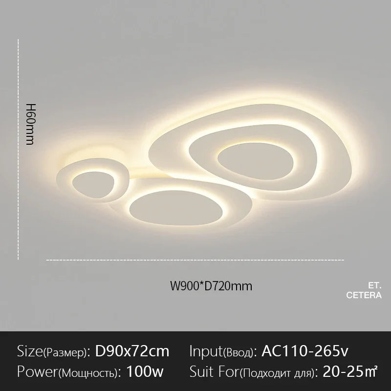 Cream style simple white ceiling lamp warm design for living room bedroom dining room indoor home decoration led lamp