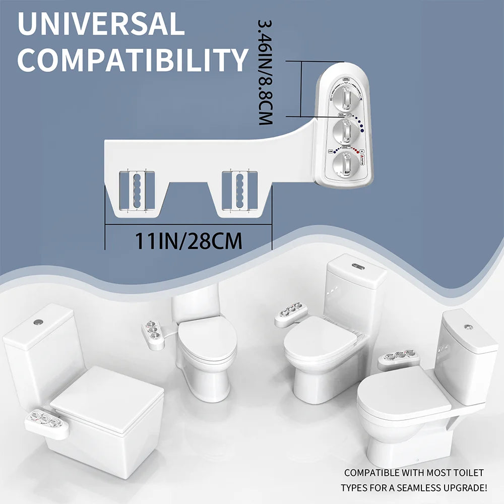 Bidet & Body Works Hot Cold Bidet Toilet Seat Warm Water Bidet Attachment Water Temperature Controlled Bidet Spray Butt Cleaning