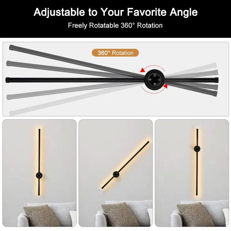 Touch Screen Control Dimming LED Wall Lights Wall Sconce Hardwire Tricolor Lights 360° Rotatable Touch Switch LED Wall Lamps