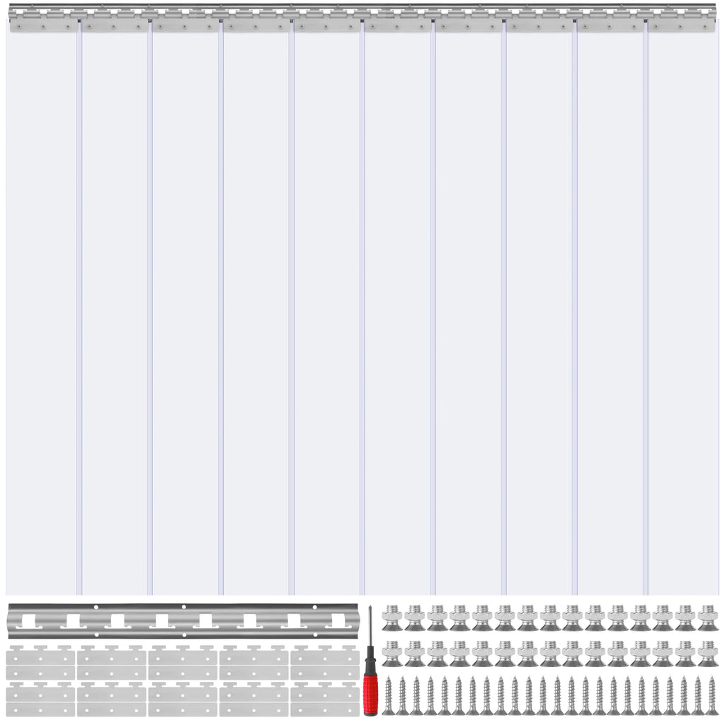 SucceBuy Windproof Door Curtain 84" x 60" PVC Transparent Air-Conditioning Curtain Strip Screen Indoor Outdoor Heat Insulation