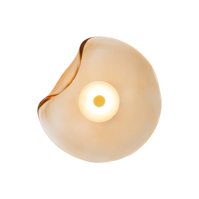 Simple LED glass wall lamp, modern Nordic bedroom living room board, irregular wall lamp, entrance lighting, home decoration