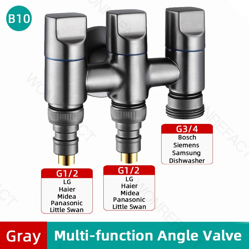 G1/2  Multi Function Washing Machine Faucet Brass Water Stop Quick Opening Angle Valve Wall Mounted  Bathroom Tool Accessories