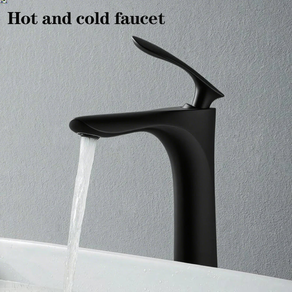 Bathroom Faucet kitchen Ceramics Cold Hot Water Basin Sink Mixer Tap Maple Leaf Deck Mounted Waterfall Tap Single Hole Tapware
