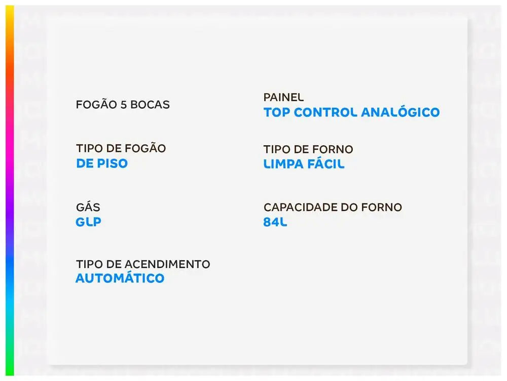 Esmaltec 5-Ball Stove Black Esmaltec Glass Table Ideal Top Glass - Bivolt