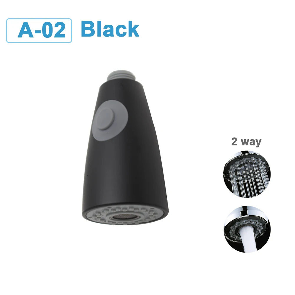 G1/2 Kitchen Faucet Head Pull Out Shower Nozzle Sprayer Bathroom Sink Tap Replacement Accessory Black Silver Golden Head Aerator