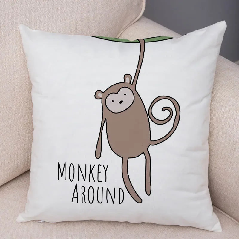 Nordic Zebra Hippo Giraffe Lion Crocodile Pillow Case Decor Animal Cushion Cover for Sofa case  Covers
