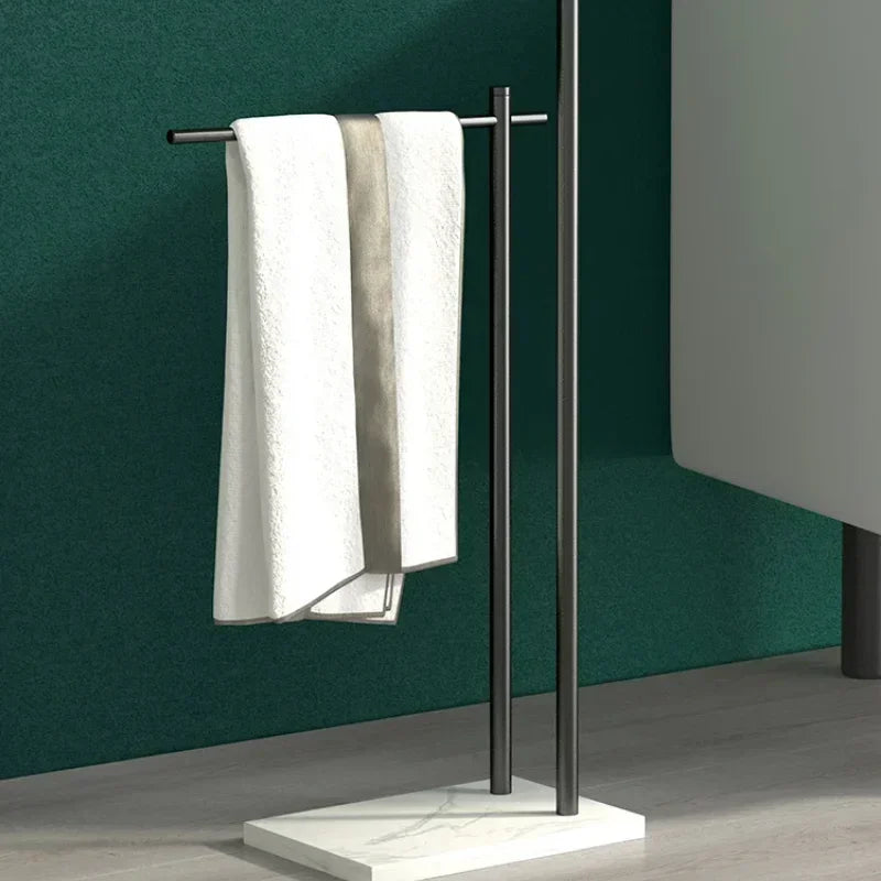 Marble Floor Towel Rack Luxury Bath Towel Stand Storage Shelf Elegant Style Organizer Bathroom Storage