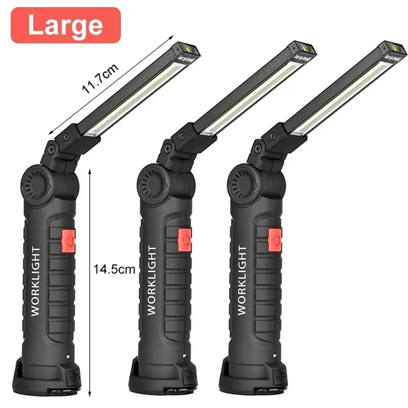 Multifunctional Folding Work Light Portable Camping Light Type-C Rechargeable Flashlight With Built-in Battery Magnetic Lamp