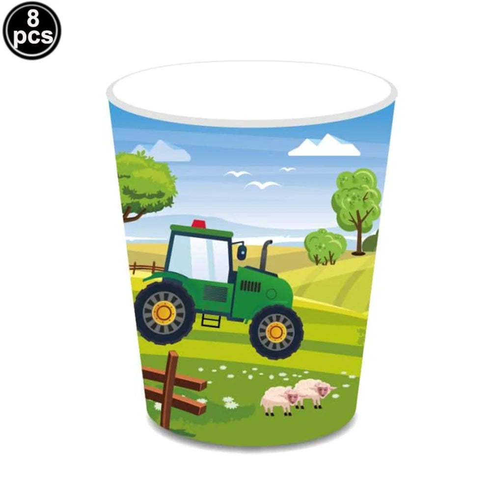 Tractor Cake Topper Green Farm Vehicle Cars Happy Birthday Cake Topper Kids Farm Tractor Themed Party Tractor Cake Decortions