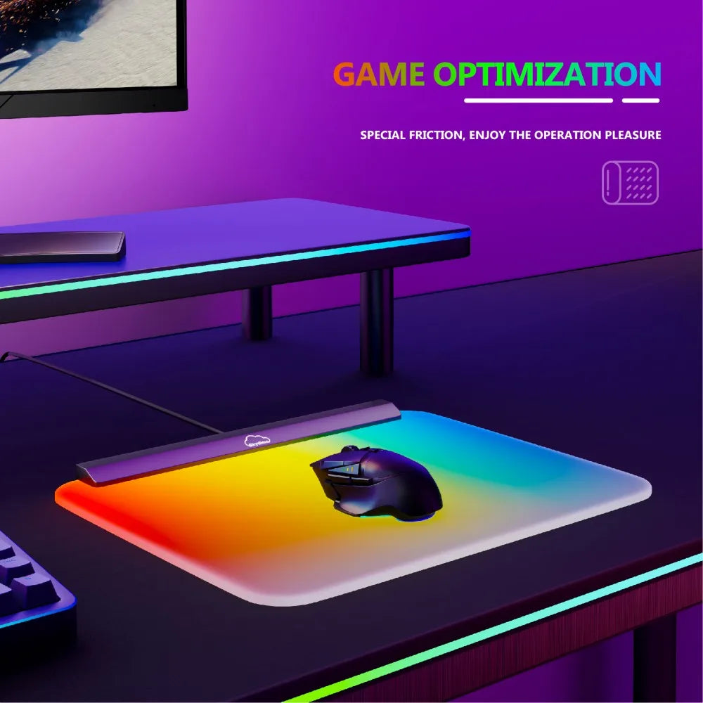 Gaming Mouse Mat  Fully Illuminated RGB Gaming Mouse Pad LED Panel lights Night Light Chasing Light USB For Mouse and Keyboard