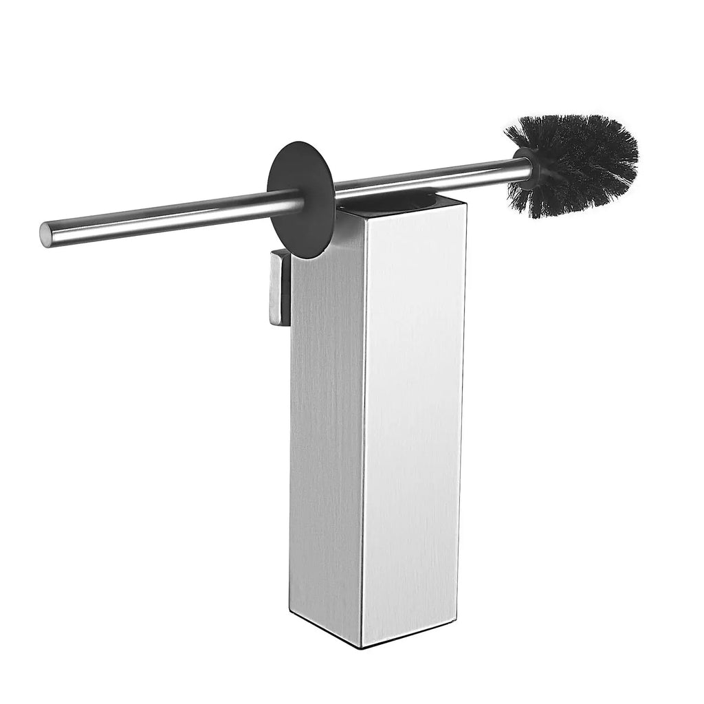 Square toilet brush, 304 stainless steel floor-mounted toilet brush, bathroom toilet punch odor-proof long tube wall-mounted