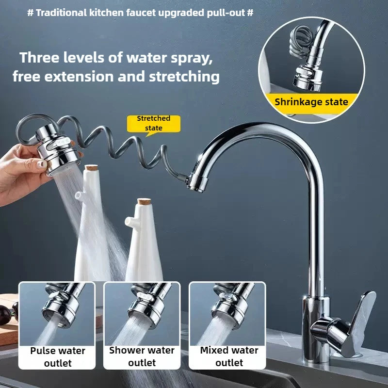New 3 Modes Sink Faucet 360 Degree Rotation Filter Extension Tube Shower Water Saving Tap Universal Kitchen Gadgets Accessories