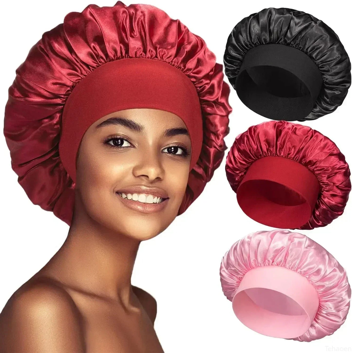 Women Satin Solid Sleeping Hat Night Sleep Cap Hair Care Bonnet Nightcap For Women Men Unisex Cap Bonnet De Nuit Shower Turban
