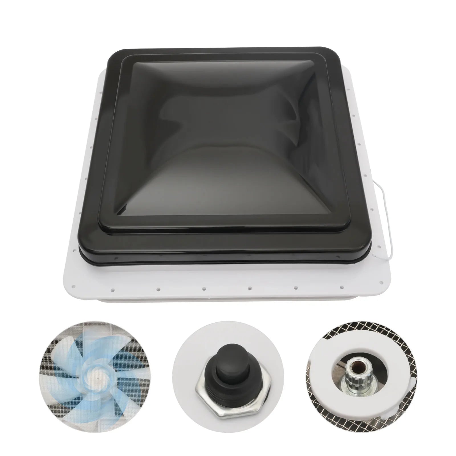 Roof Vent Fan Camper Van Motorhome RV Caravan Skylight Vent 42cmx42cm Dustproof