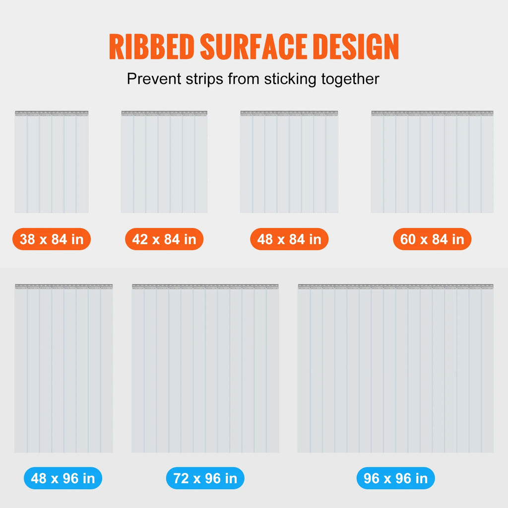 SucceBuy 96"x 72" Strip Curtain 0.08" Thickness Windproof Clear PVC Strip Door Curtains for Walk in Freezers Coolers & Warehouse