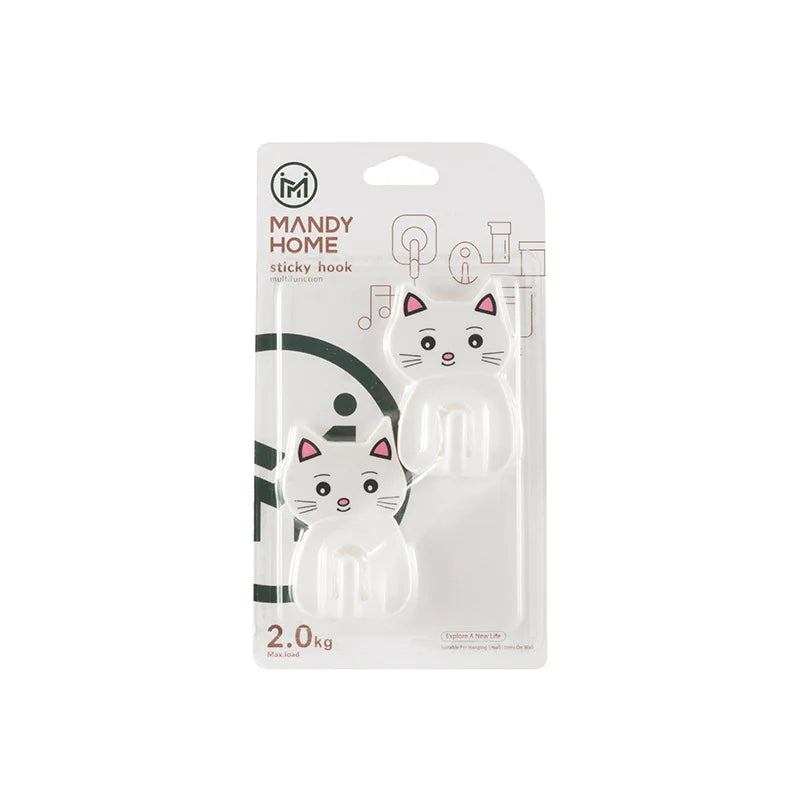 Kitchen Towel Holder Cartoon Cat Hooks Kitchen and Bedroom Door Hooks Dishcloth Rack Wall Door for Kitchen Towel Rack Hanger