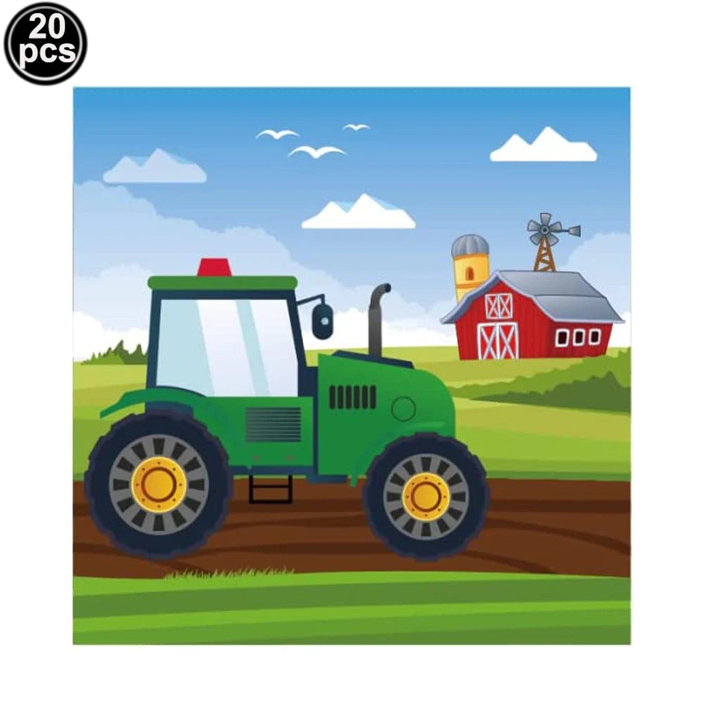 Tractor Cake Topper Green Farm Vehicle Cars Happy Birthday Cake Topper Kids Farm Tractor Themed Party Tractor Cake Decortions