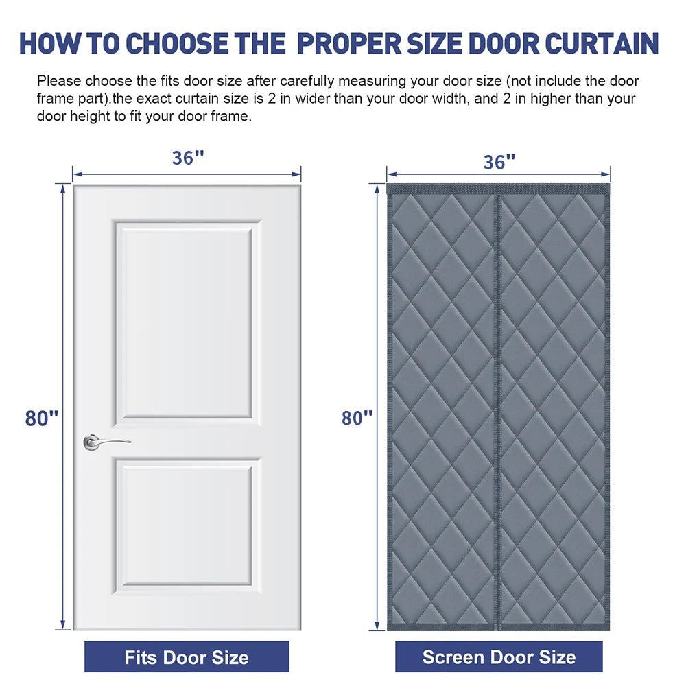 Thermal Insulated Door Curtain Magnetic Insulated Door Covers for Winter Door Blanket Thicken Cotton Insulation Doors Screen