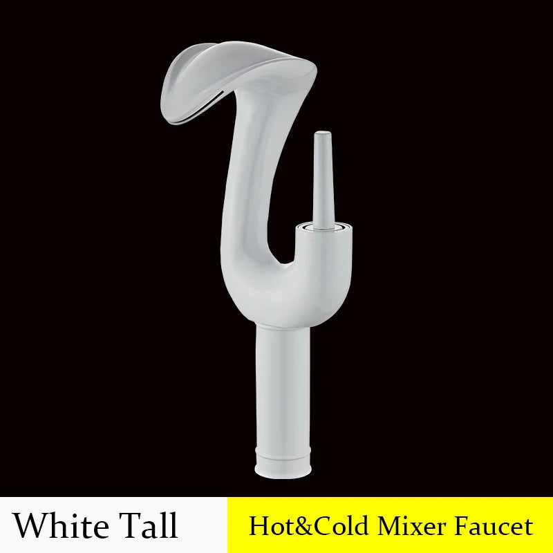 BAKALA Waterfall Chrome Single Handle Bathroom Faucet Solid Brass Dressing Table Sink Basin Tap with Drain Set