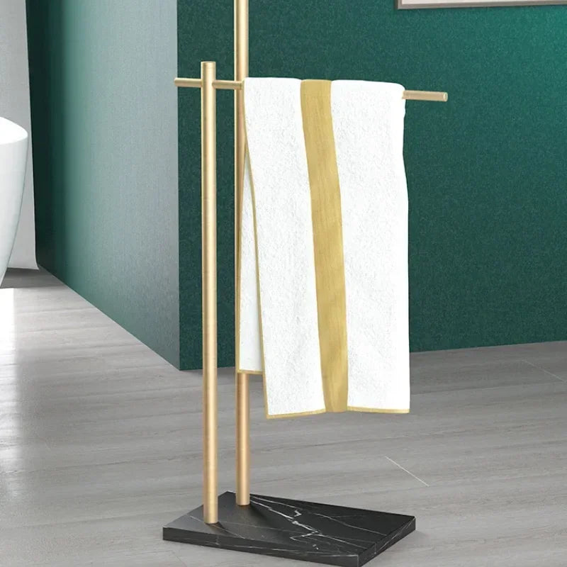 Marble Floor Towel Rack Luxury Bath Towel Stand Storage Shelf Elegant Style Organizer Bathroom Storage