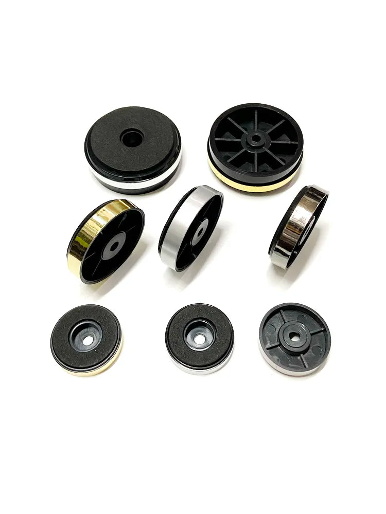 Furniture Electrical Appliances Speaker Legs Anti Slip Vibration Reduction Gold And Silver Frame Plastic Foot Pads