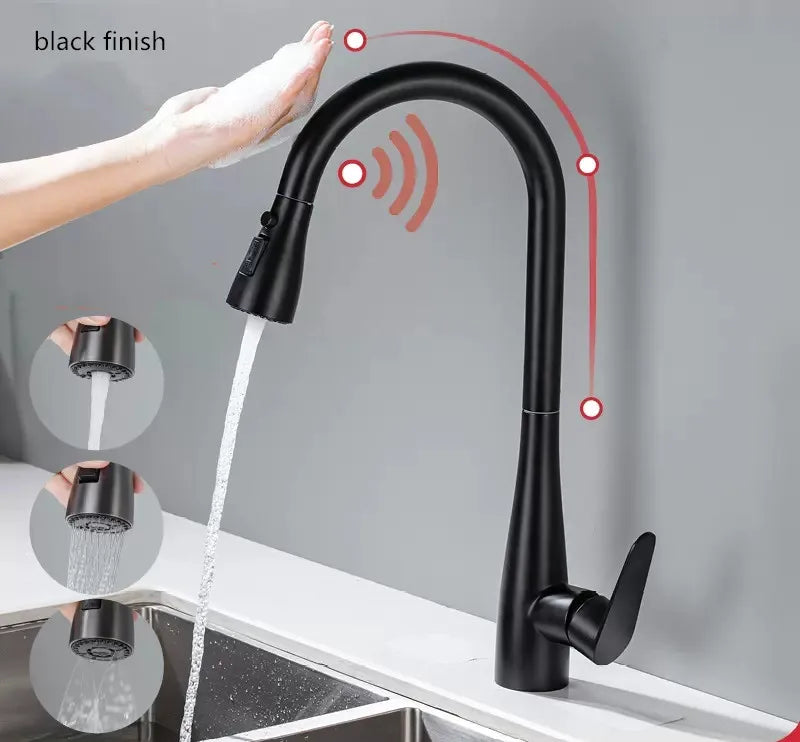 Smart Touch Kitchen Faucets Crane For Sensor Kitchen Water Tap Sink Mixer Rotate Touch Faucet Sensor Water Mixer
