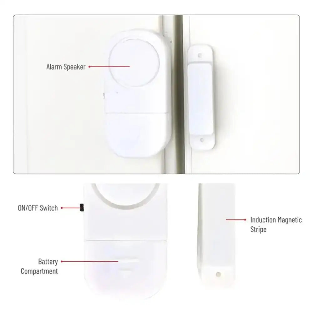 1Pc Door Window Wireless Alarm Battery Powered Tape Easily Installs Magnetic Sensor Protects Your Home Or Office Alarm
