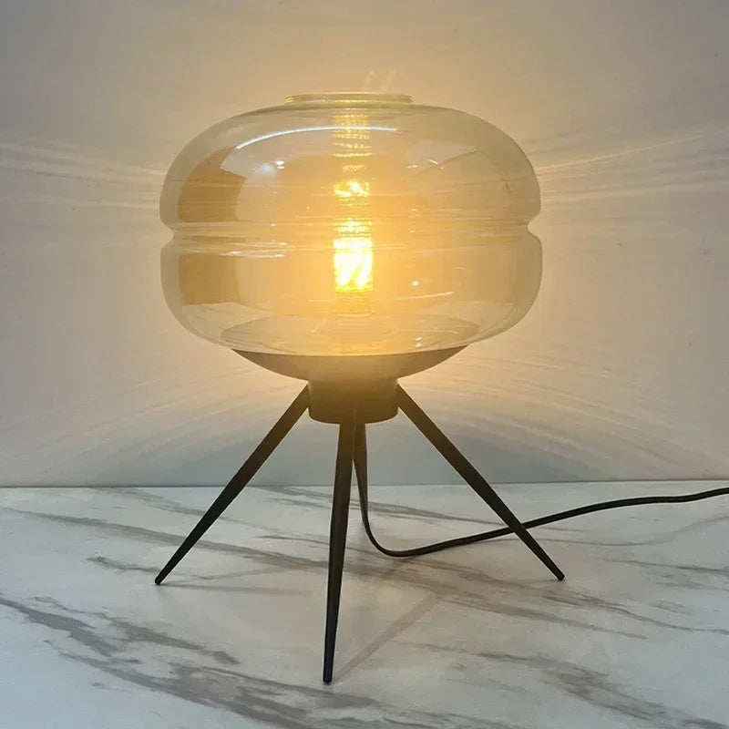 Nordic Minimalist Glass LED Desk Lamp Bedroom Headboard Study Designer Creative Living Room High-end Atmosphere Table Light