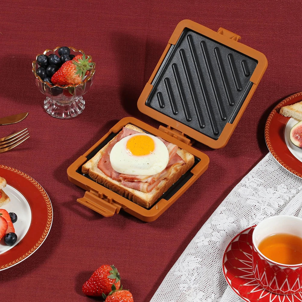 Microwavable Toast Maker No Electricity Wireless Waffle Maker Time Saving Microwave Oven Breakfast Machine for Fast Breakfast