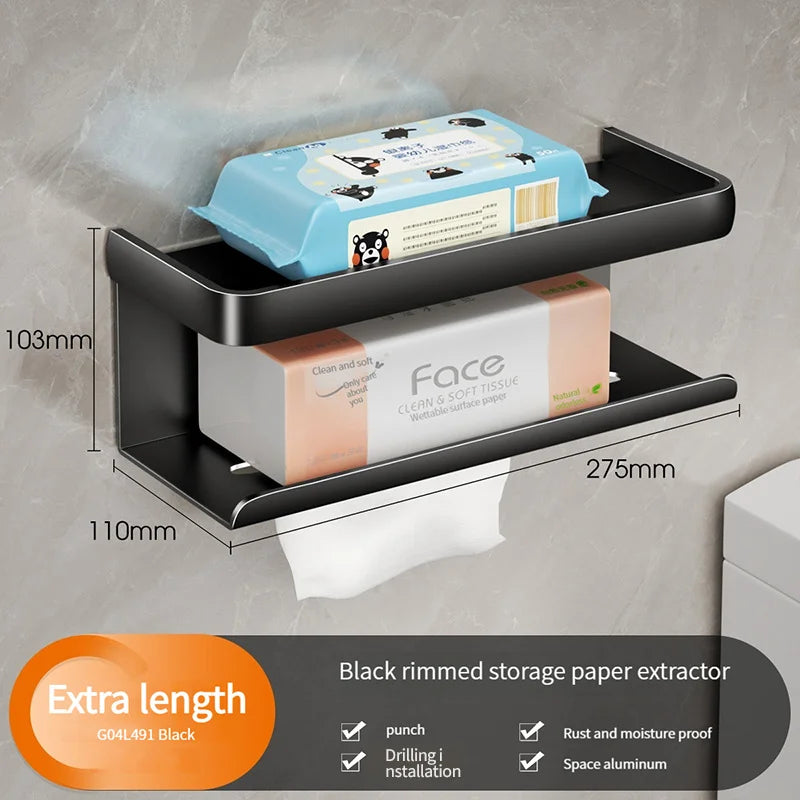 Bathroom Rack Tissue Box Hanger/Aluminum Home Tissue Rack Storage Box/Bathroom