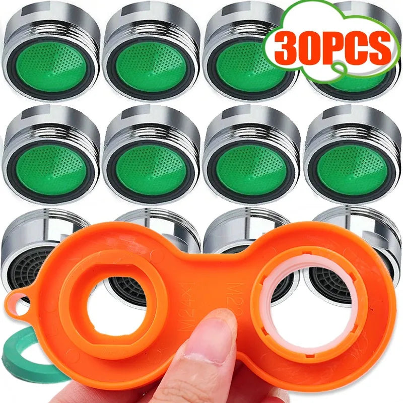 1/30x Faucet Aerator Replaceable Parts Tap Filter Nozzle Household Saving Water Kitchen Bathroom Sink Thread Faucet Bubbler