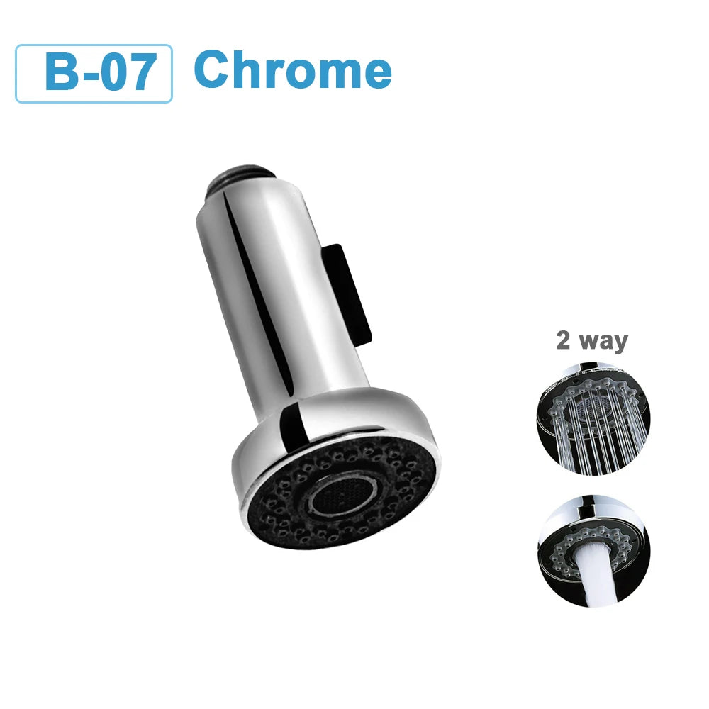 G1/2 Kitchen Faucet Head Pull Out Shower Nozzle Sprayer Bathroom Sink Tap Replacement Accessory Black Silver Golden Head Aerator