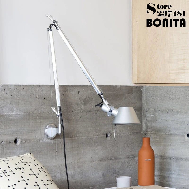 Simple Modern Foldable Wall Lights Long Swing Arm Adjustable Aluminum Sconces Lamps Telescopic Wall Lights for Bedroom