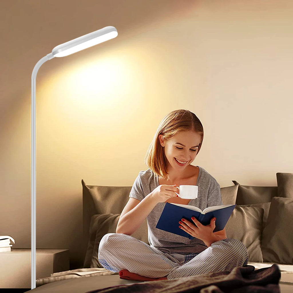 Modern LED Floor Lamp For Living Room Adjustable Gooseneck Work Light Remote Dimmable Indoor Standing Reading Light