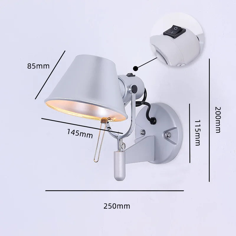 Simple Modern Foldable Wall Lights Long Swing Arm Adjustable Aluminum Sconces Lamps Telescopic Wall Lights for Bedroom