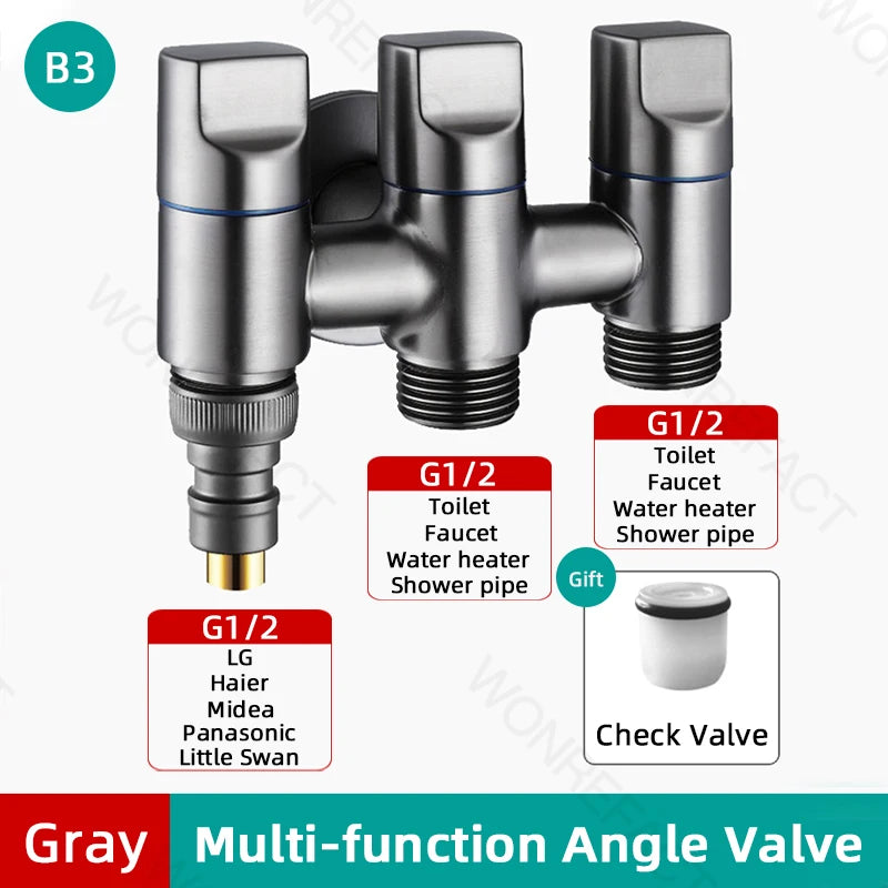 G1/2  Multi Function Washing Machine Faucet Brass Water Stop Quick Opening Angle Valve Wall Mounted  Bathroom Tool Accessories