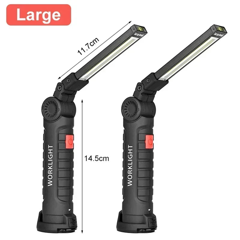 Multifunctional Folding Work Light Portable Camping Light Type-C Rechargeable Flashlight With Built-in Battery Magnetic Lamp