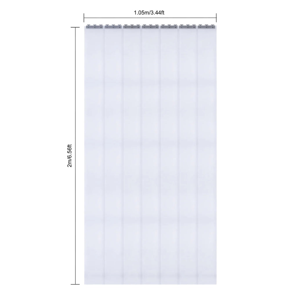 7X PVC Strip Curtain Plastic Soft Freezer Room Door Curtain Kit Hanging 18cm X2m Air-Conditioning Heat Insulation