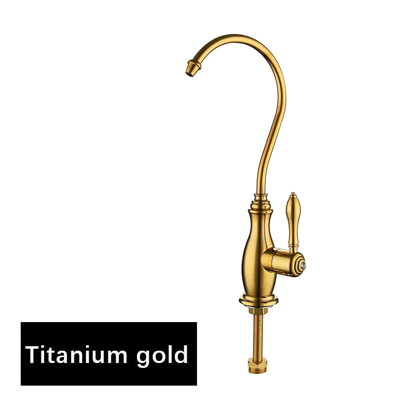 Awolf Kitchen Purifier Direct Drinking Faucet Solid Brass Kitchen Sink Tap for Cold Water Brushed Bronze Chrome / Gold WF010