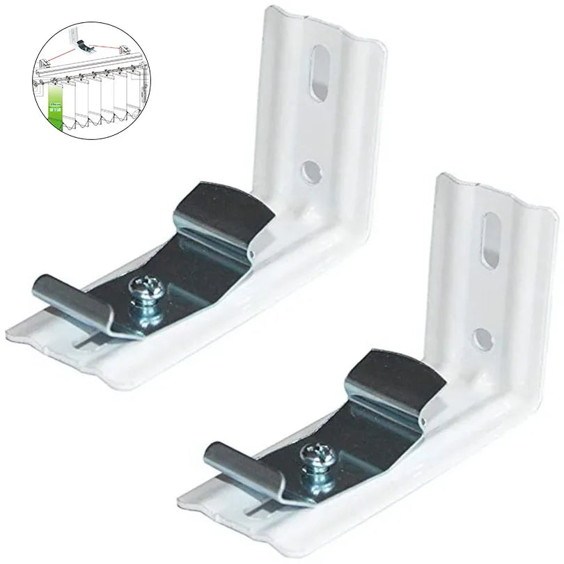 2pcs 3 Inch Metal Roller Shutter Pull Cord Curtain Chain L Shaped Bracket Internal and External Installation for Vertical Blinds