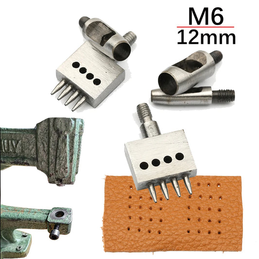 Leather Punching M6 Thread for Hand Press 4/5/6mm Spacing Hole Punching Leathercraft Belt DIY Handmade Accessories