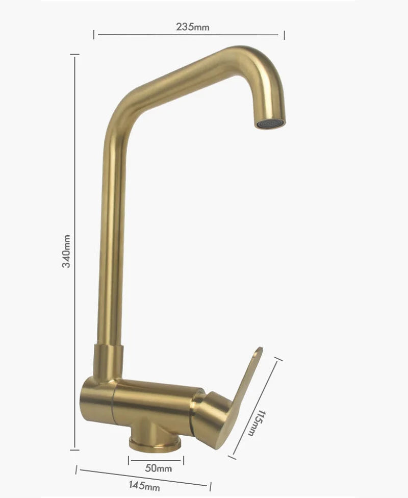 Stainless Steel Inner Window Folding Kitchen Faucet 360 Degree Swivel Hot Cold Mixer Water Tap Lead-Free Bathroom Sink Faucet