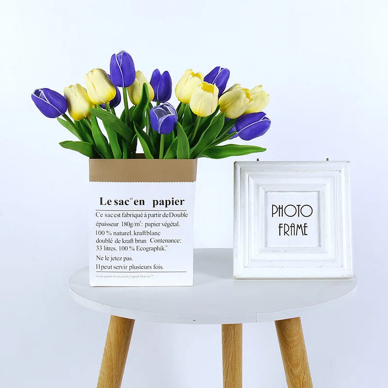 5 PCS Tulips Artificial Flowers Bunch Real Touch Tulip Flowers for Home Wedding Fake Flowers Bridal Bouquet Decoration