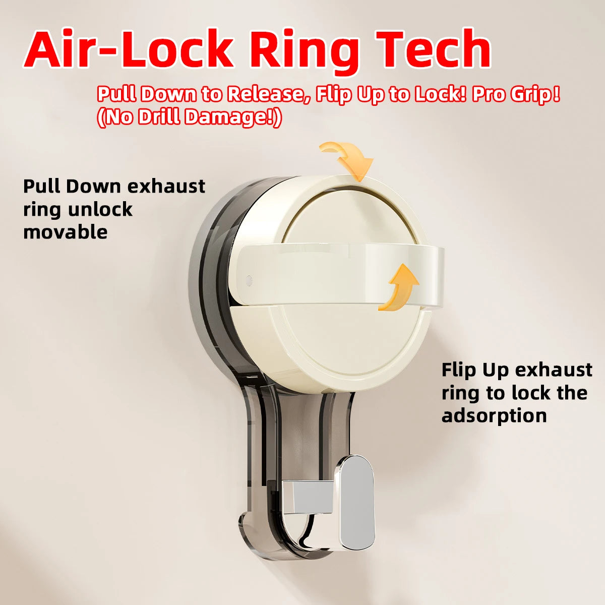 Suction Hooks Strong Vacuum Power Traceless No-Drilling Adhesive Hooks for Home Bathroom Kitchen Door Back and Toilet Area