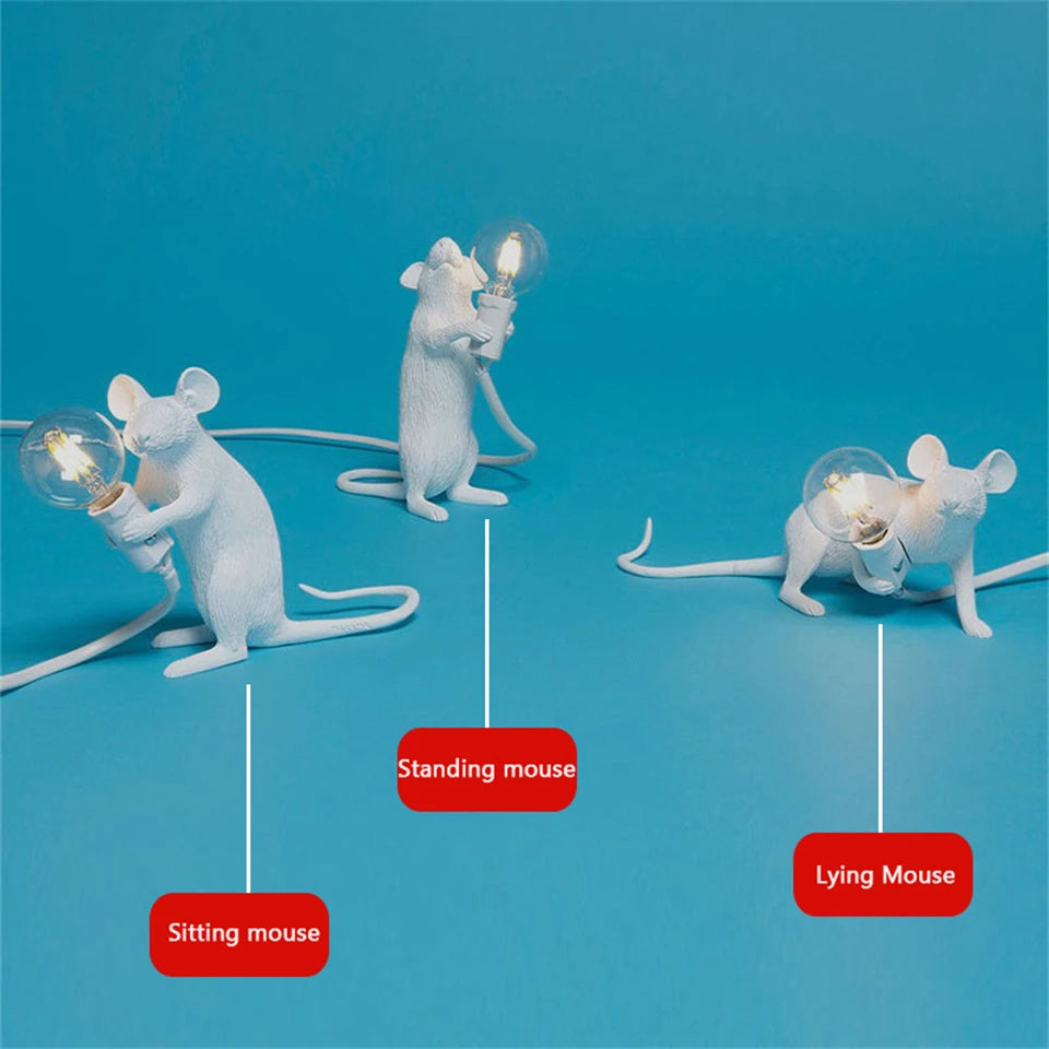 Nordic Style LED Mouse Table Lamp Modern Animal Desk Lamp bedroom Bedside gift night light Home Room Decor table Light luminarie